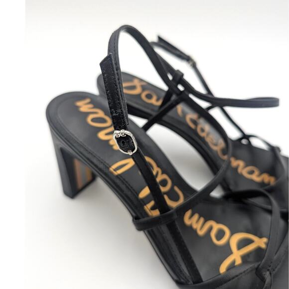 Sam Edelman Emmie Strappy Heel Sandals Women's Soft Black Size US8M EU39 - Picture 12 of 12